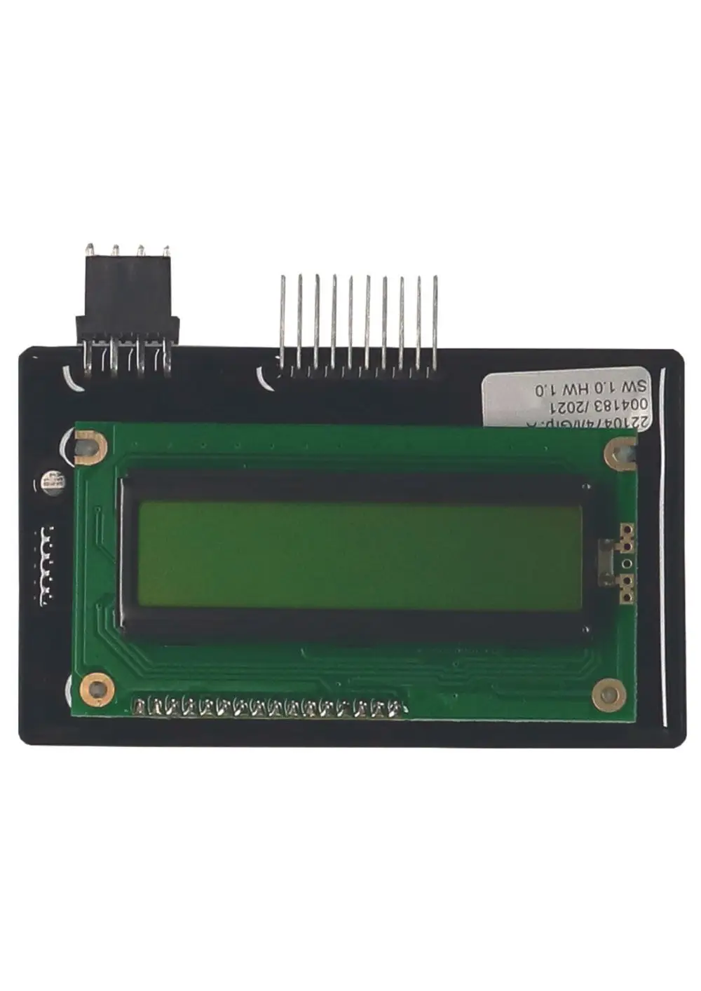 Judo I/O Modul mit elektrischer Platine, Schnittstellenanschlüssen und LCD-Anzeige. Das Modul ist zur Integration in Systeme konzipiert.